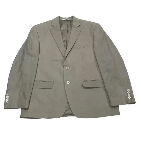 Lauren Ralph Lauren Sport Coat Mens 40S Jacket Tan Linen Two Button Blazer - Picture 1 of 11